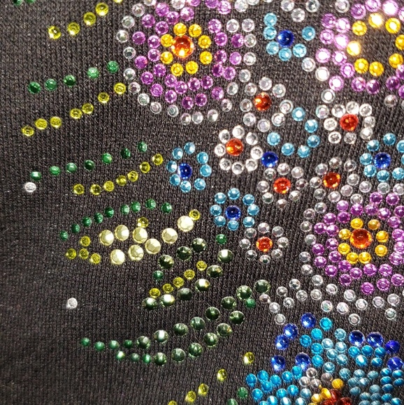 *EUC AcesDesign Embellished Black Hooded Size LG - Picture 3 of 6